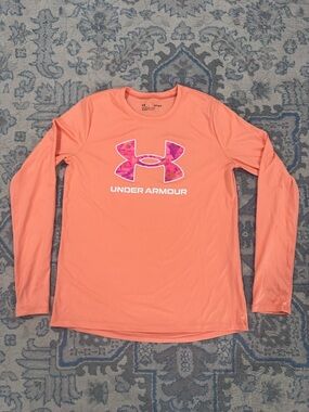 Under Armour Coral-Orange Long Sleeve Logo Shirt